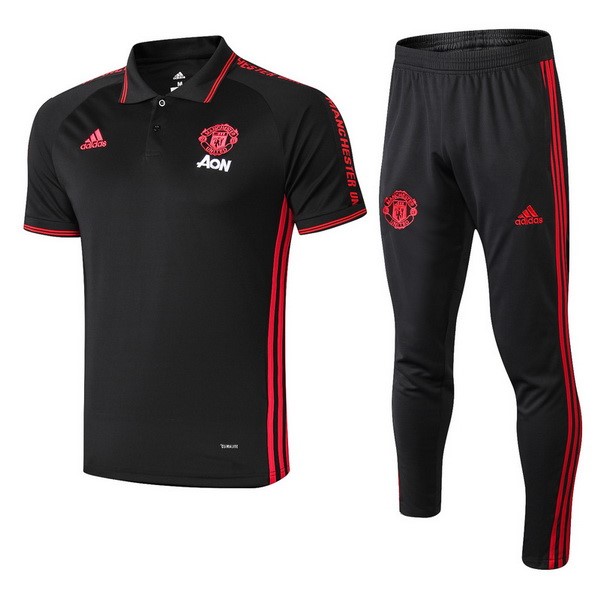 Polo Conjunto Completo Manchester United 2019-2020 Negro Rojo